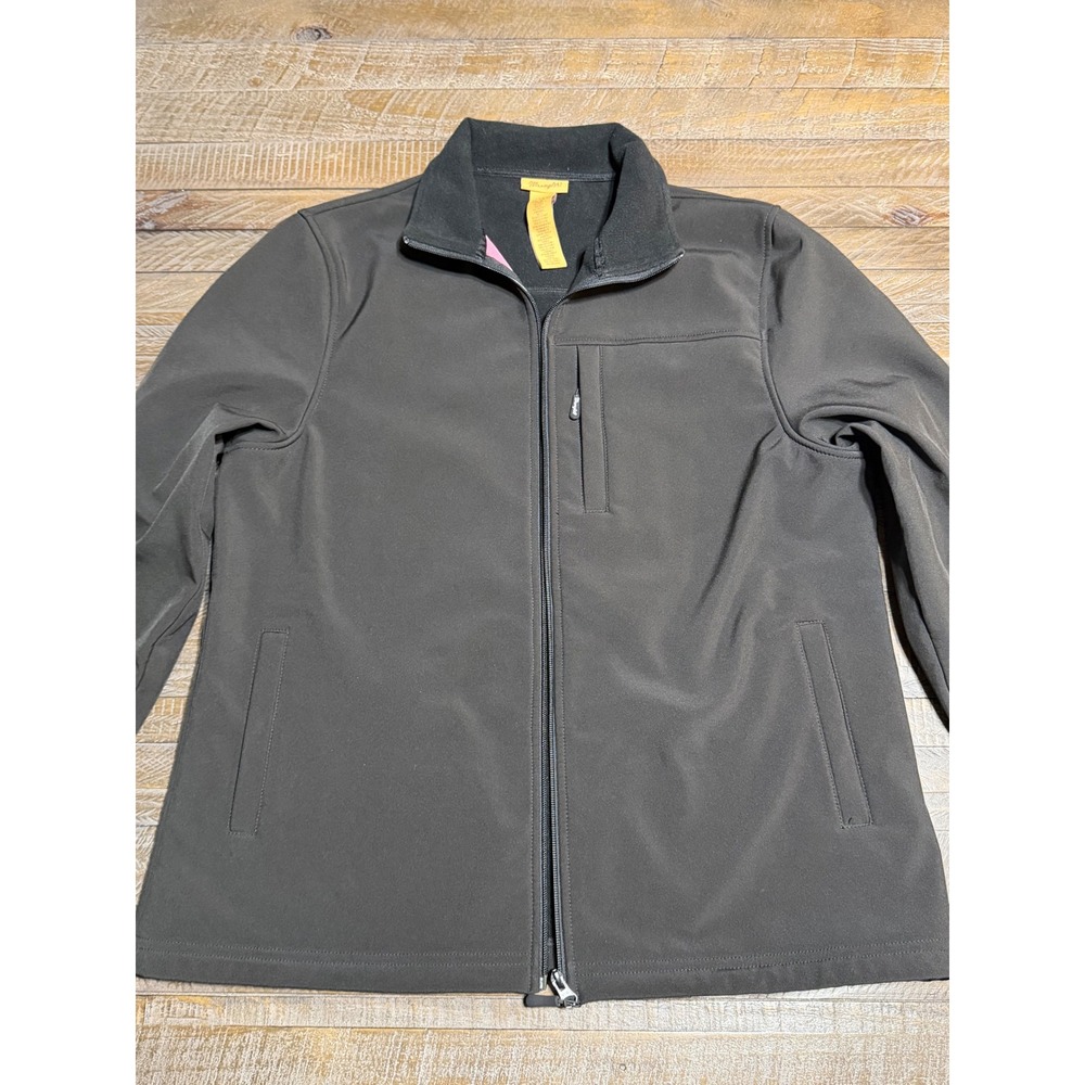 Wrangler Softshell Jacket Womens XL Black New Fleece Lined Full Zip LWJ371X